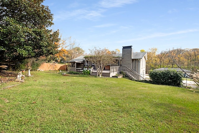 view of yard featuring fence