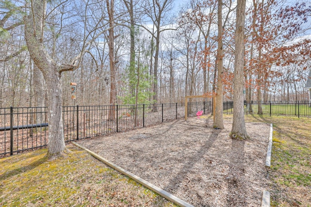 view of yard with fence