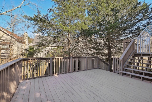 wooden deck with stairs