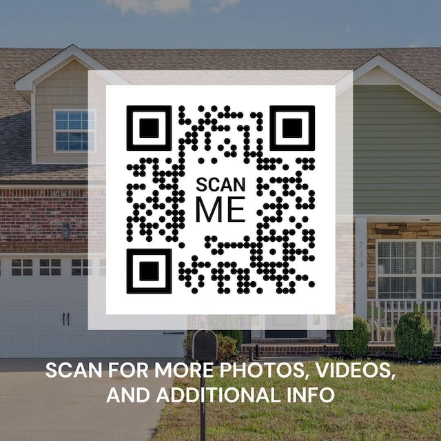 view of property exterior with a garage and brick siding