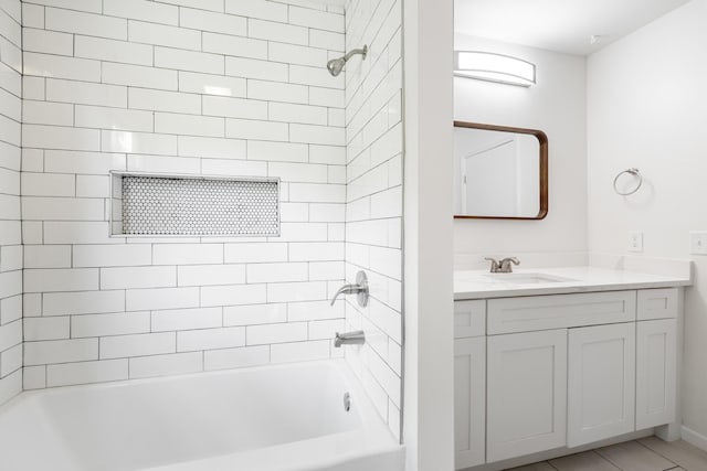 bathroom with shower / washtub combination and vanity