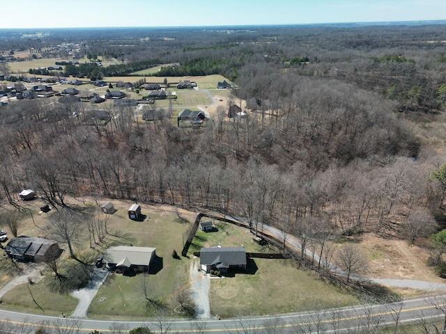 drone / aerial view with a rural view