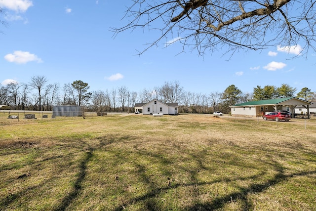 view of yard featuring fence