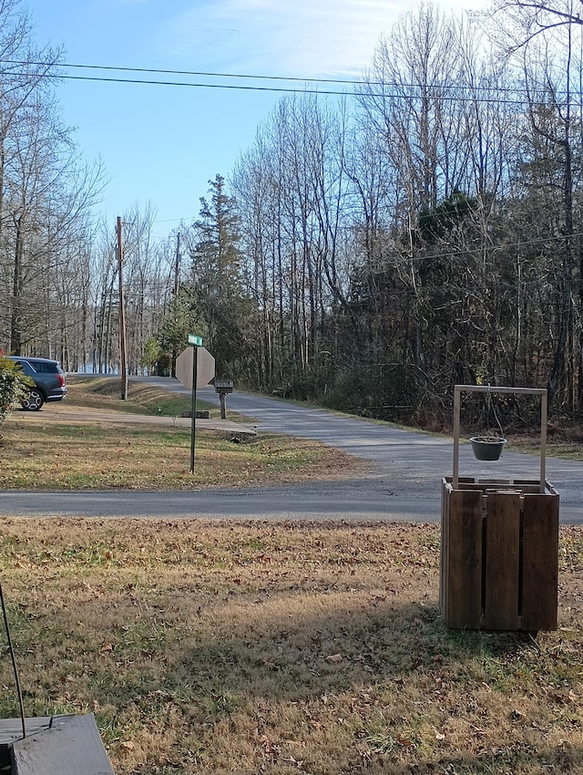 view of road featuring traffic signs