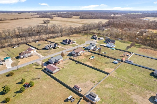 aerial view featuring a rural view