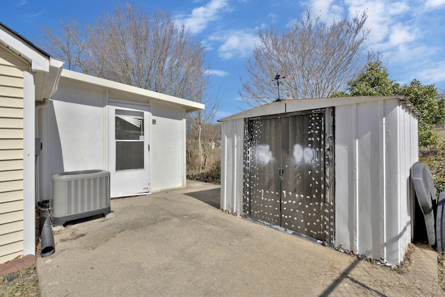 view of shed featuring cooling unit