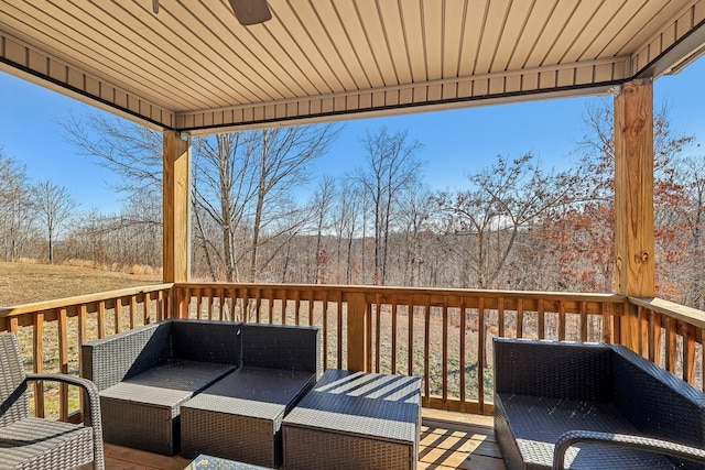 deck featuring an outdoor living space