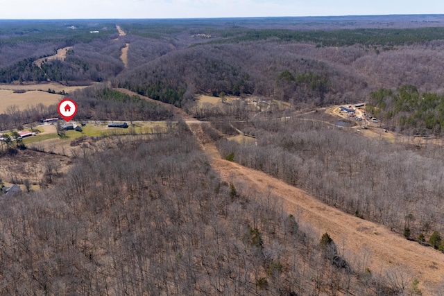 aerial view with a rural view