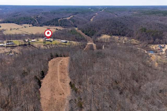 aerial view with a rural view and a forest view