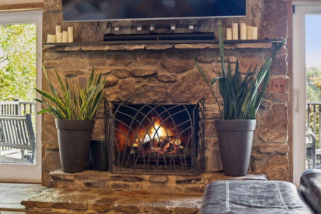 room details with a fireplace