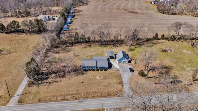 drone / aerial view featuring a rural view