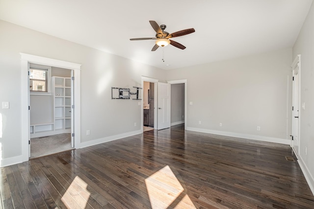 64 Harbor Pt, Lebanon, TN 37087 - spare room featuring a ceiling fan, dark wood finished floors, and baseboards