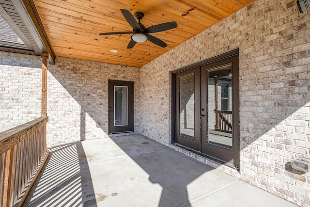 64 Harbor Pt, Lebanon, TN 37087 - view of exterior entry featuring french doors, ceiling fan, and brick siding