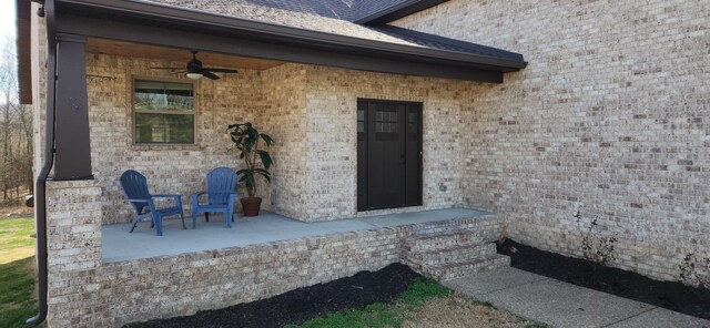 64 Harbor Pt, Lebanon, TN 37087 - entrance to property featuring ceiling fan and brick siding