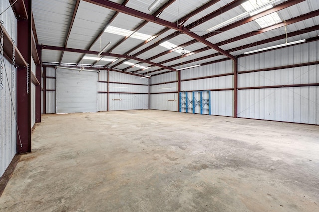 garage featuring metal wall