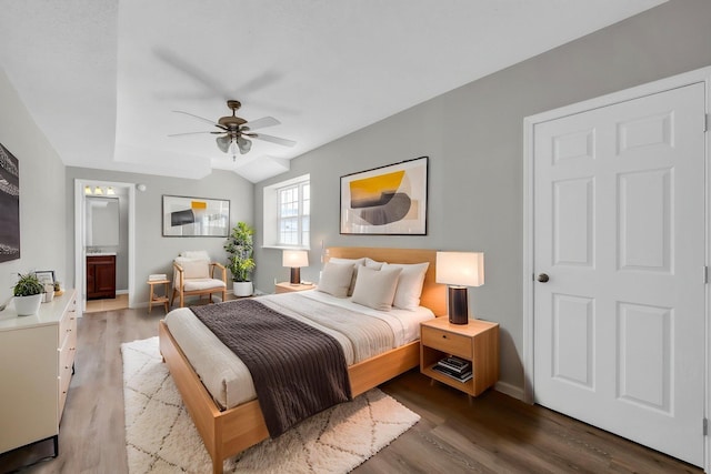 8115 Standifer Gap Rd, Chattanooga, TN 37421 - bedroom with baseboards, ceiling fan, light wood finished floors, and ensuite bath
