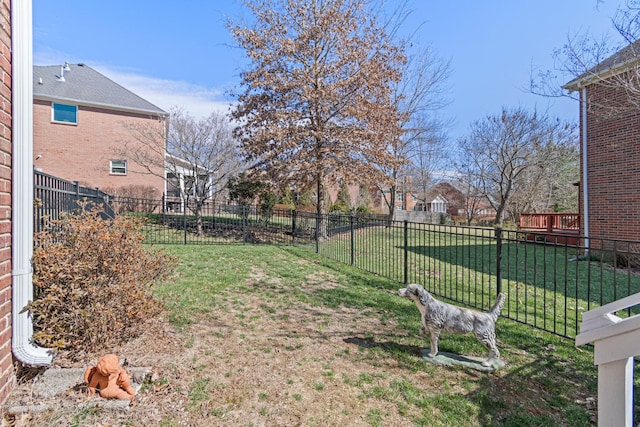 view of yard with fence