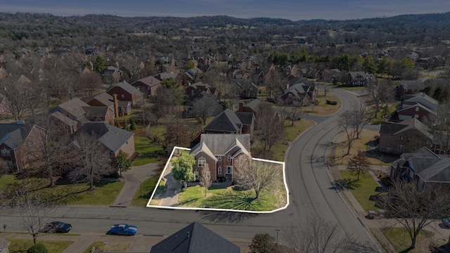 bird's eye view with a residential view