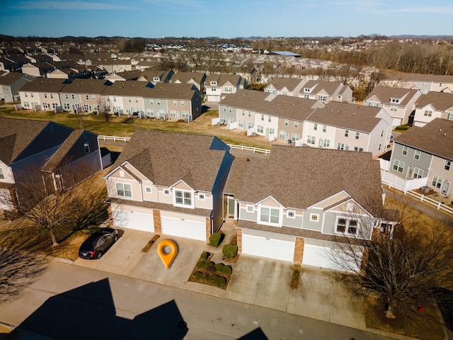 bird's eye view with a residential view