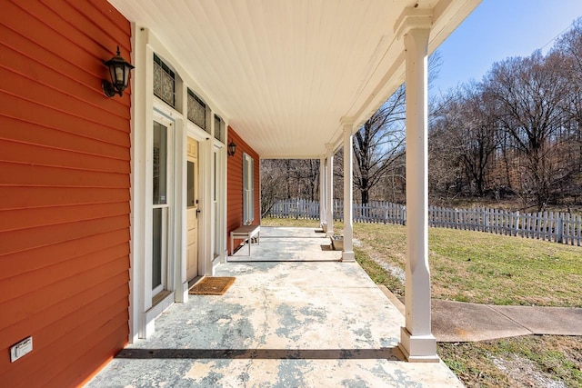 view of patio / terrace with fence