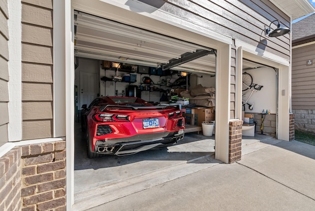 view of garage