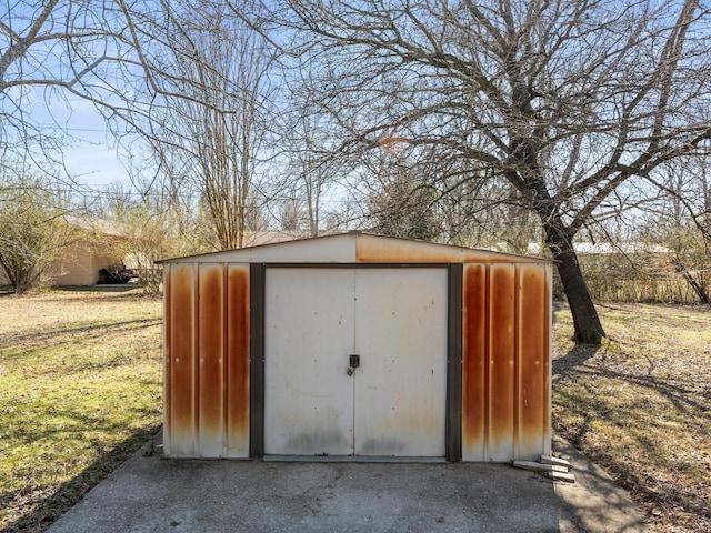 view of shed