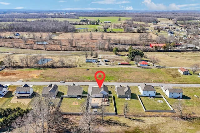 aerial view with a rural view