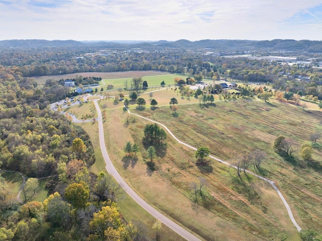 drone / aerial view with a rural view and a mountain view