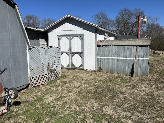 view of shed