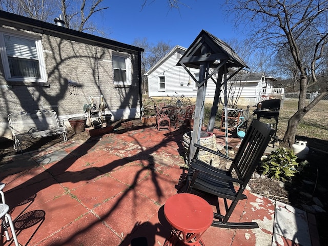 view of patio with outdoor dining area