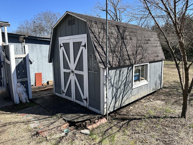 view of shed