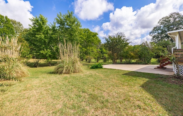 view of yard with a patio area