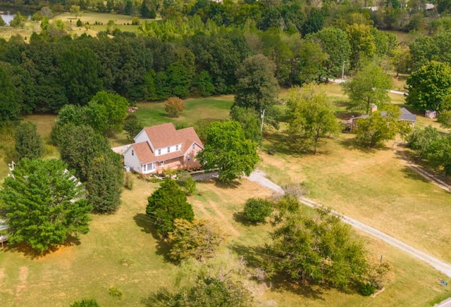 drone / aerial view with a rural view