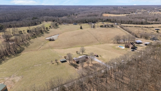 aerial view with a rural view