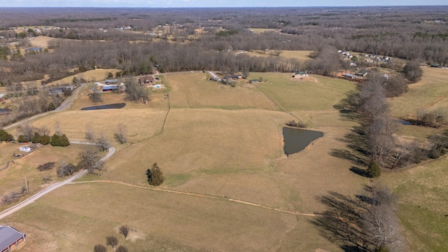 bird's eye view featuring a rural view