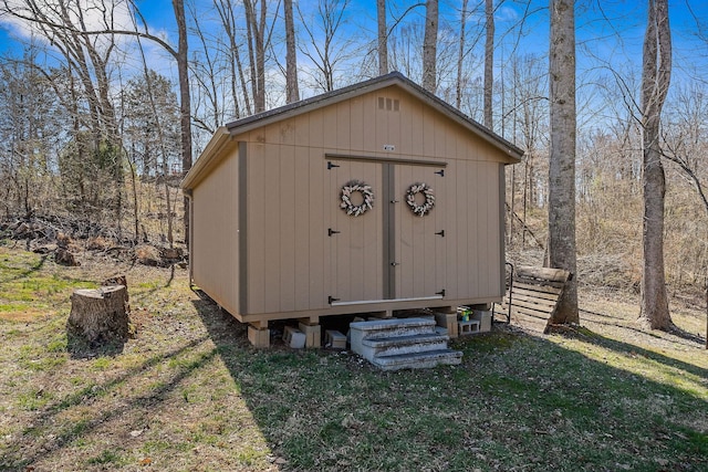 view of shed