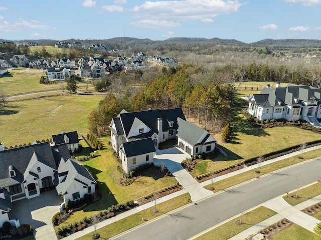 aerial view with a residential view