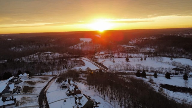 view of snowy aerial view