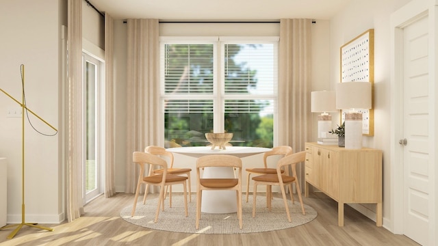 living area featuring light wood-type flooring