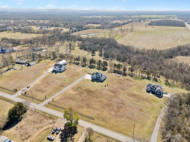 aerial view with a rural view