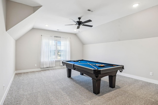 playroom with carpet floors, visible vents, and baseboards