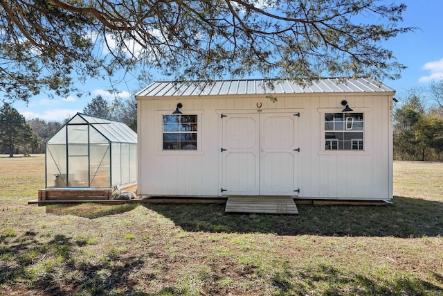 view of shed