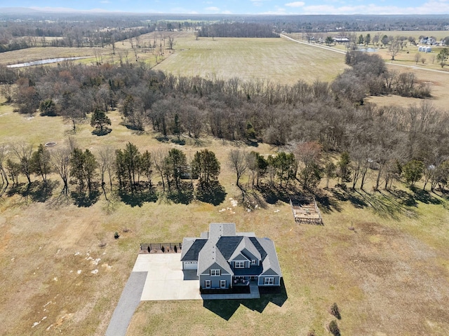 drone / aerial view featuring a rural view