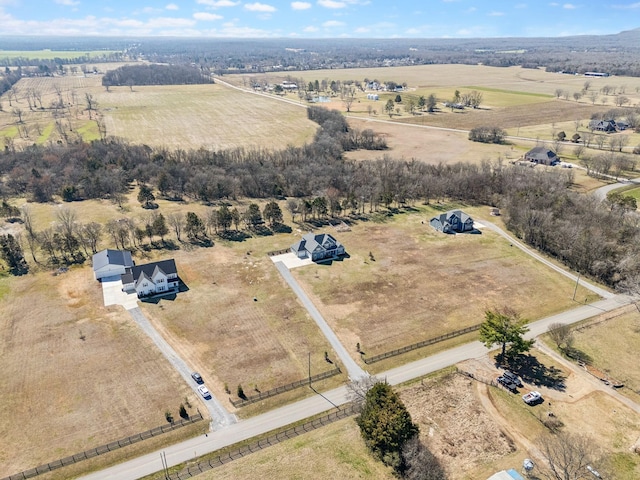 bird's eye view with a rural view