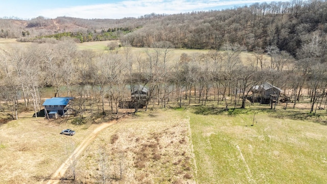 aerial view featuring a rural view