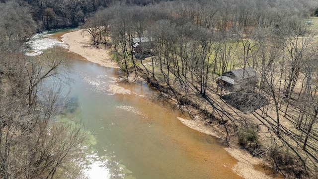 aerial view featuring a forest view