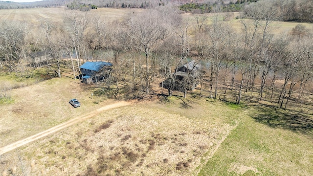 bird's eye view with a rural view