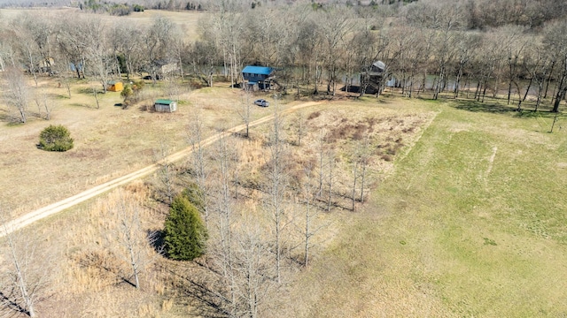 aerial view with a rural view