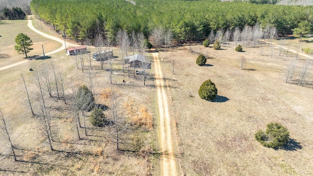 aerial view featuring a rural view