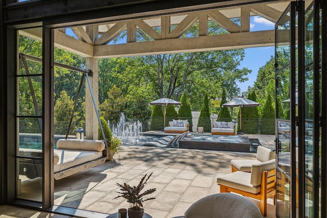 view of sunroom